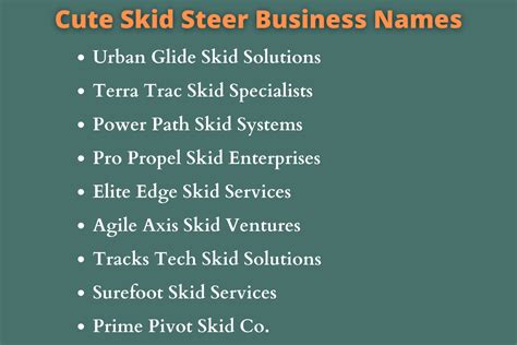 skid steer business name ideas|starting a skid steer business.